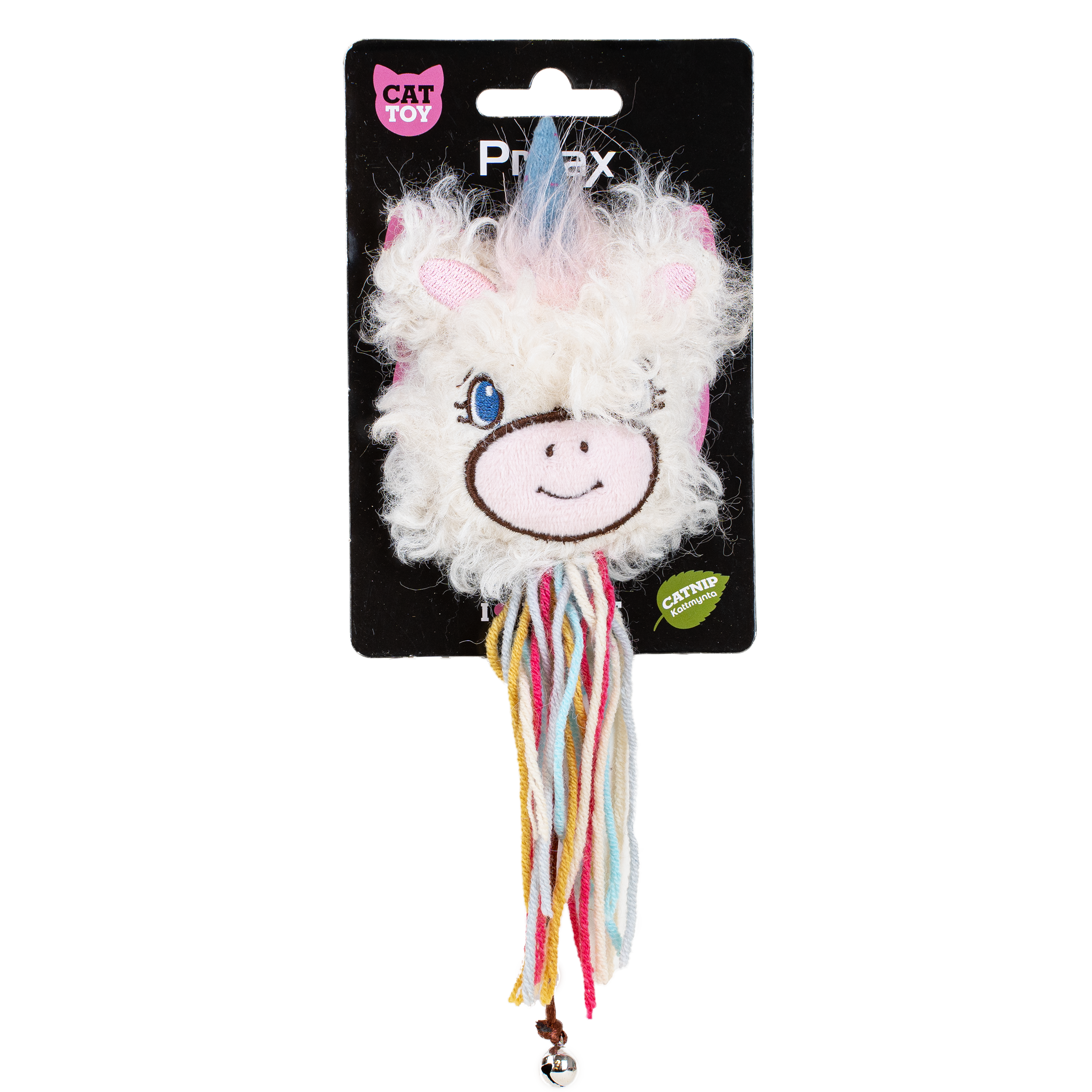 Katteleketøy Elin enhjørning med hale, 7x18x2,5cm, Flerfarget