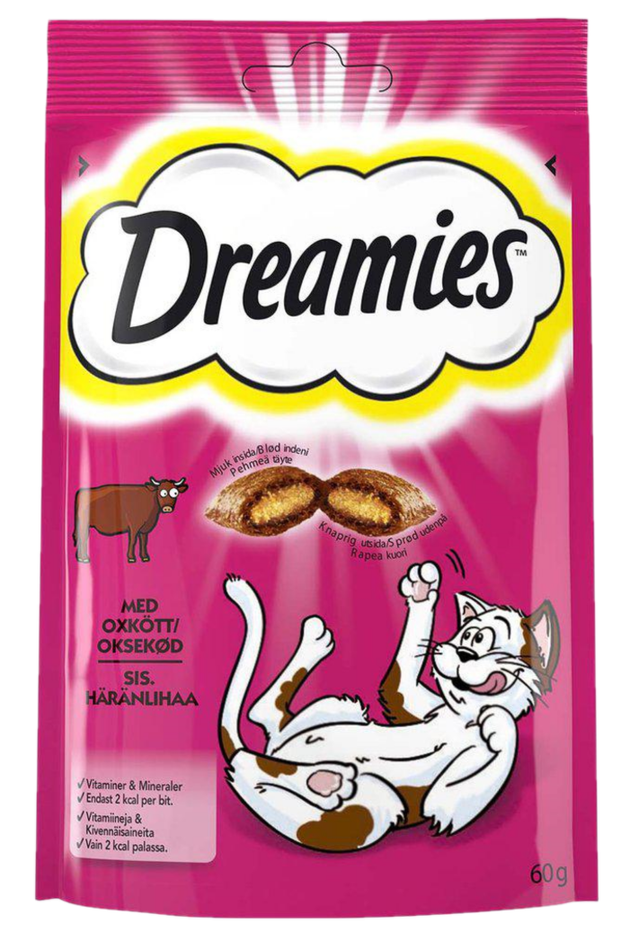 Dreamies Kattegodbiter Oksekjøtt 60 gr