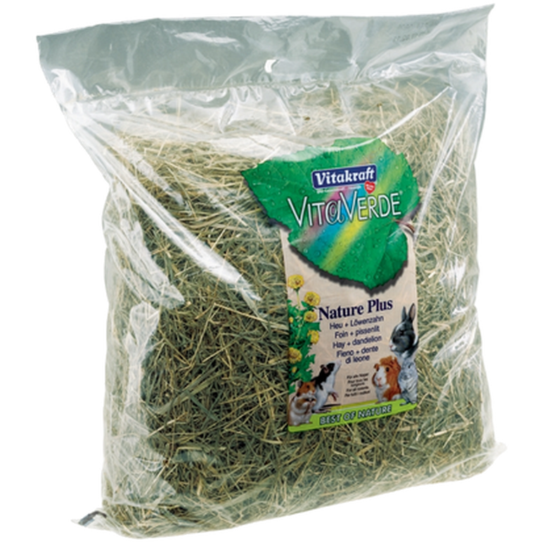 Vitakraft - VitaVerde Nature Plus høy og løvetann 500g - SmådyrPetXL