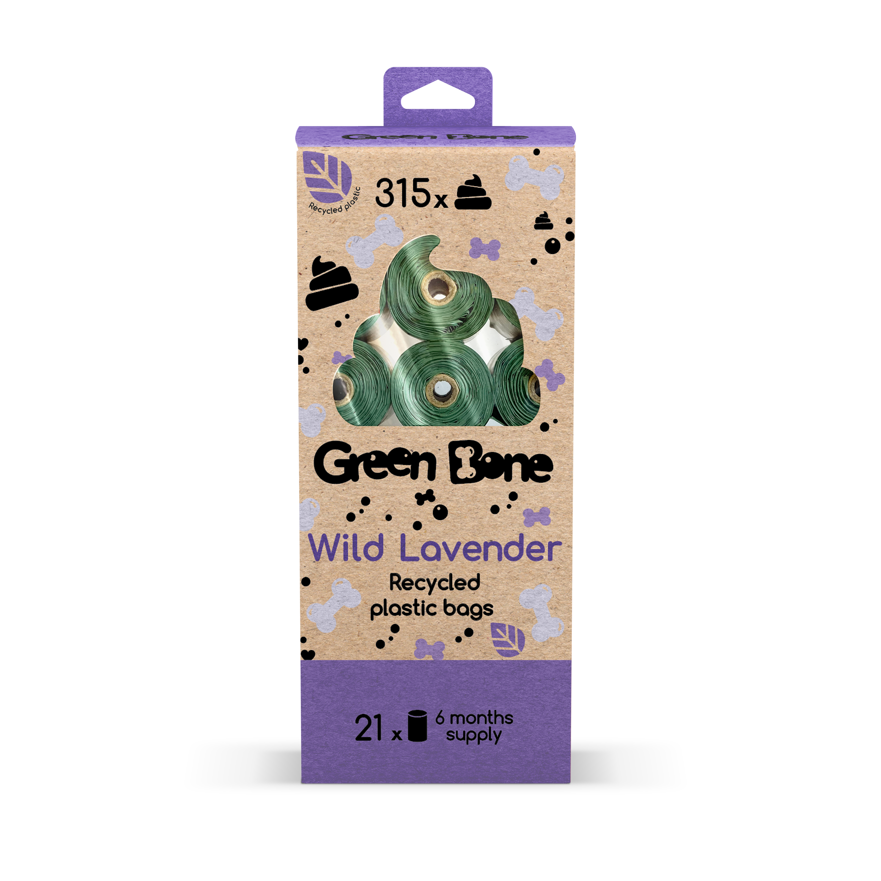 Refill Wild Lavender biologisk nedbrytbare hundeposer Grønn 315 poser - Hund - Green Bone