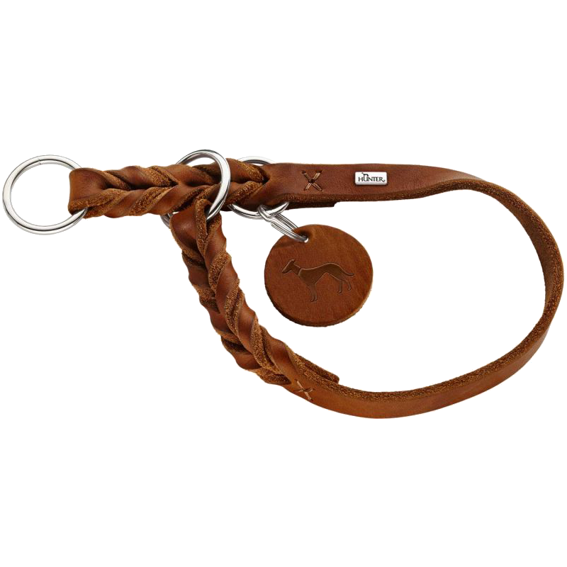 Dog Training Collar Solid Education Cognac S-M - Neck 35-40cm