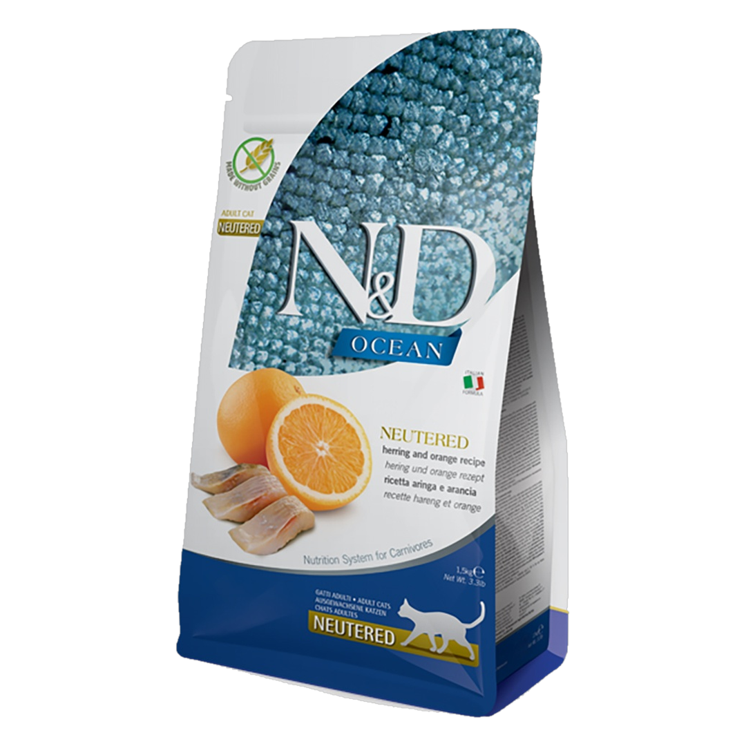 Farmina Farmina N&D Ocean Tørrfôr Neutered Sild & Appelsin 1,5 kg