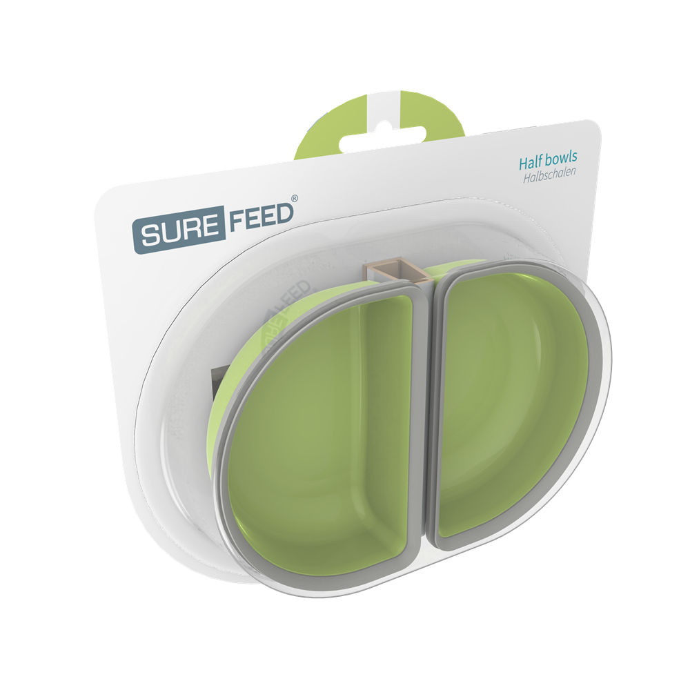 Halv skål til fôr - Grønn