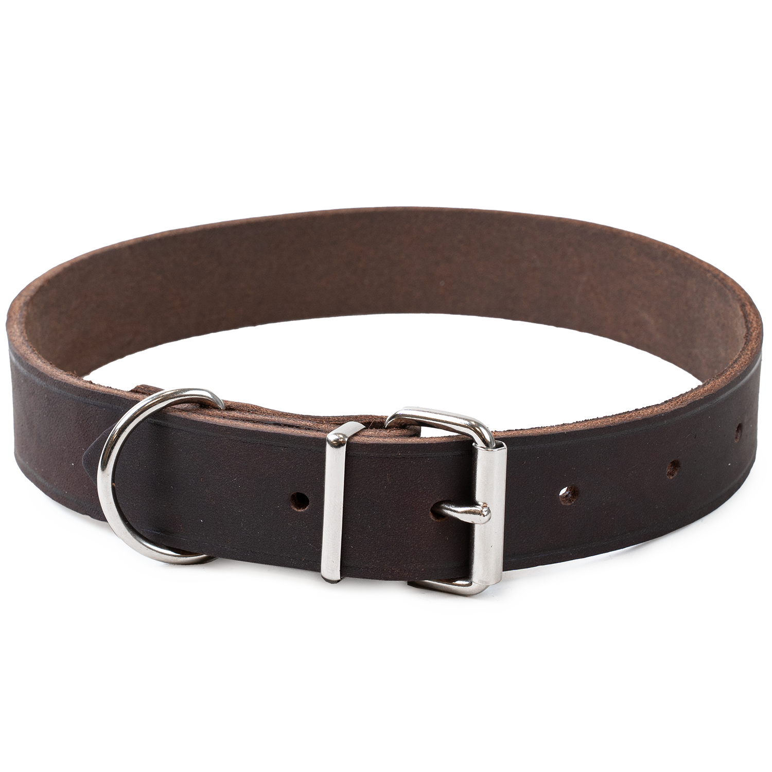 Halskjede i lær Hera justerbar Brun 30 mm x 47-59 cm