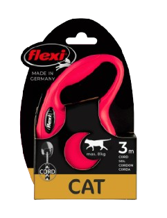 Flexi Rullebånd New Classic Cat Cord, 3m, XS, maks 8 kg, rød