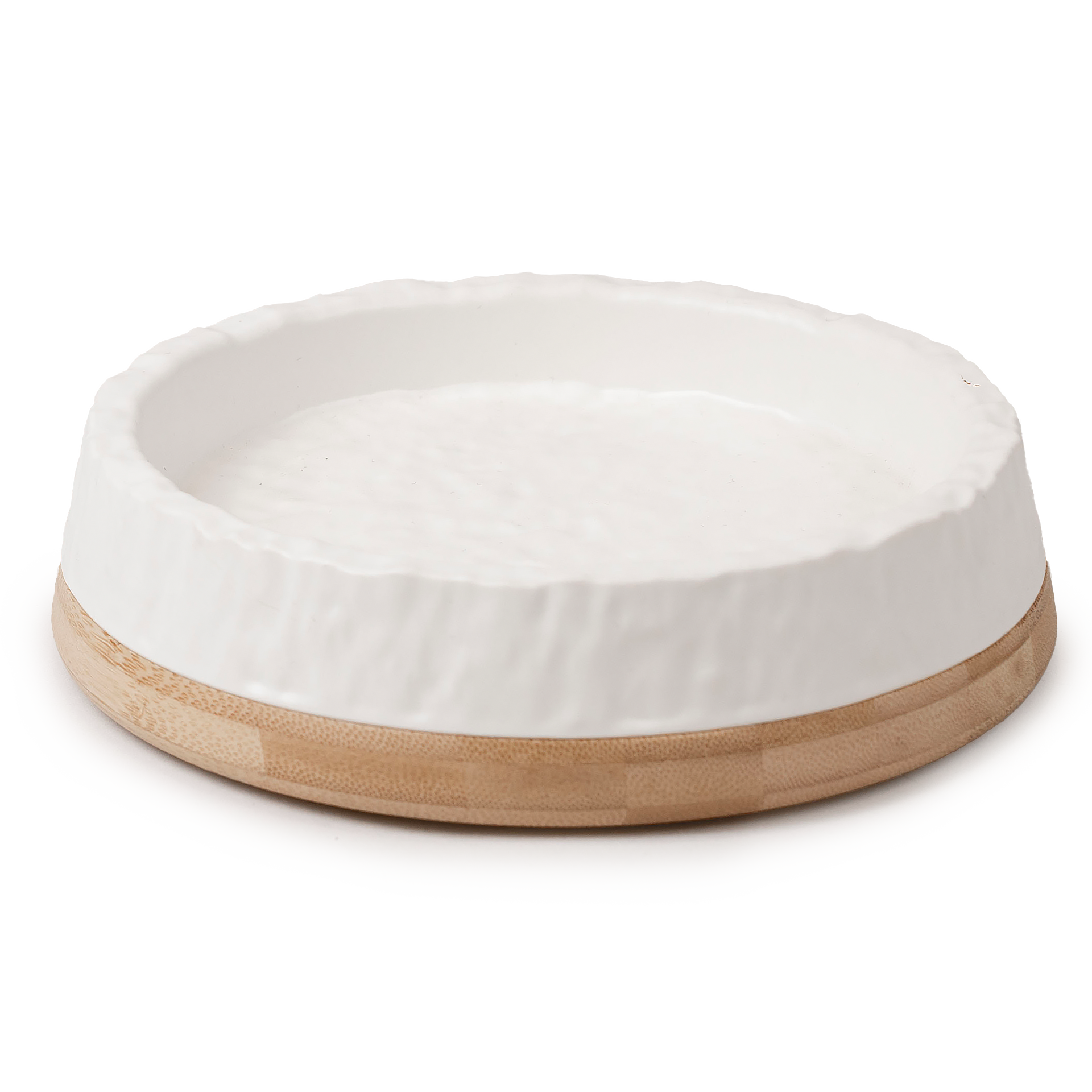 Matskål for katt Bambus Hvit S/M, 290ml, 18x18x4cm