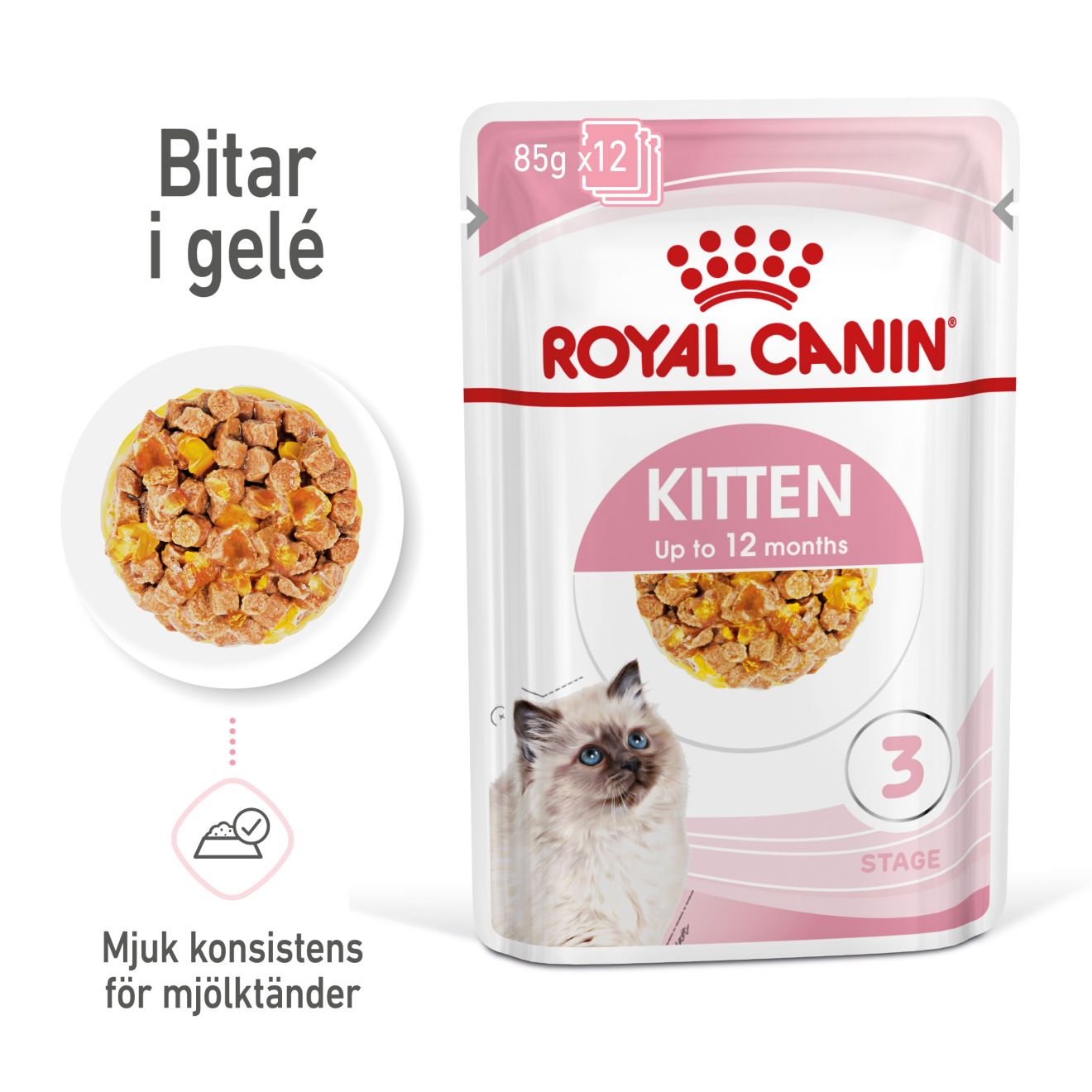 Kitten Jelly Våtfôr for kattunger 85 g x 12 stk
