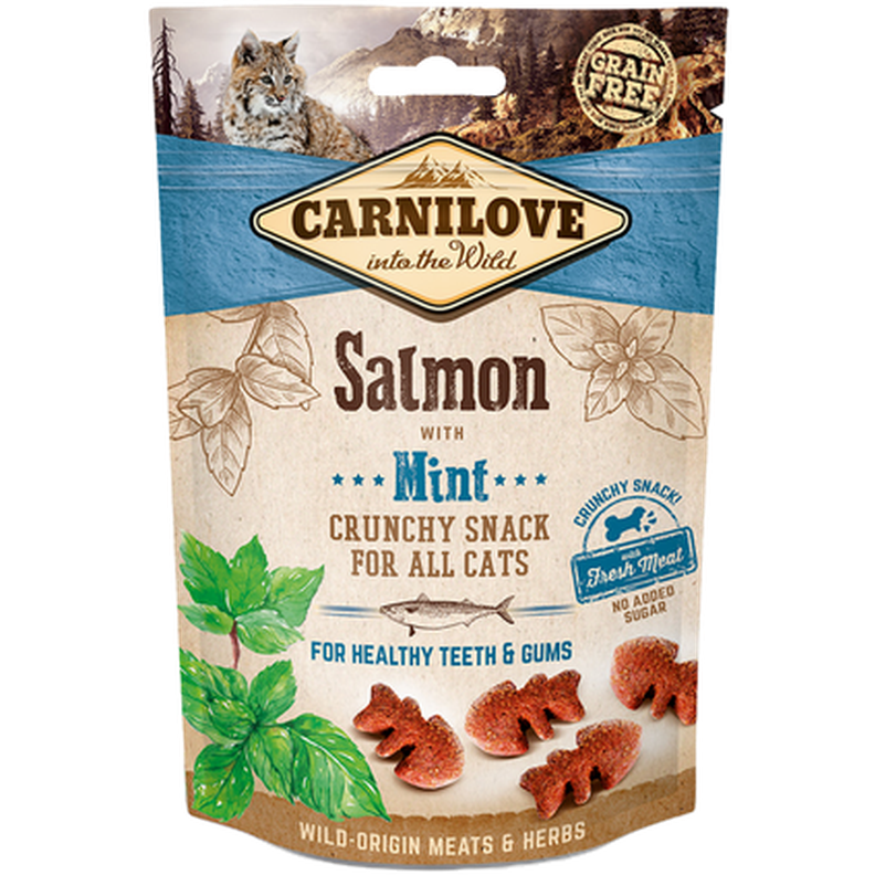 Cat Crunchy Snack Laks og mynte 50 g