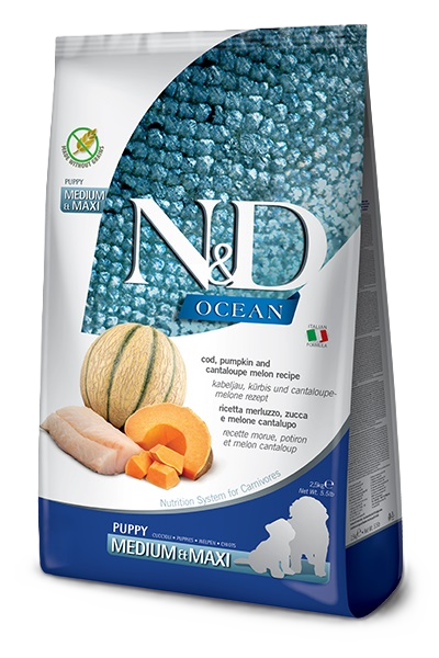 Dog N&D Ocean Cod, Pumpkin & Cantaloupe Melon Puppy Medium & Maxi