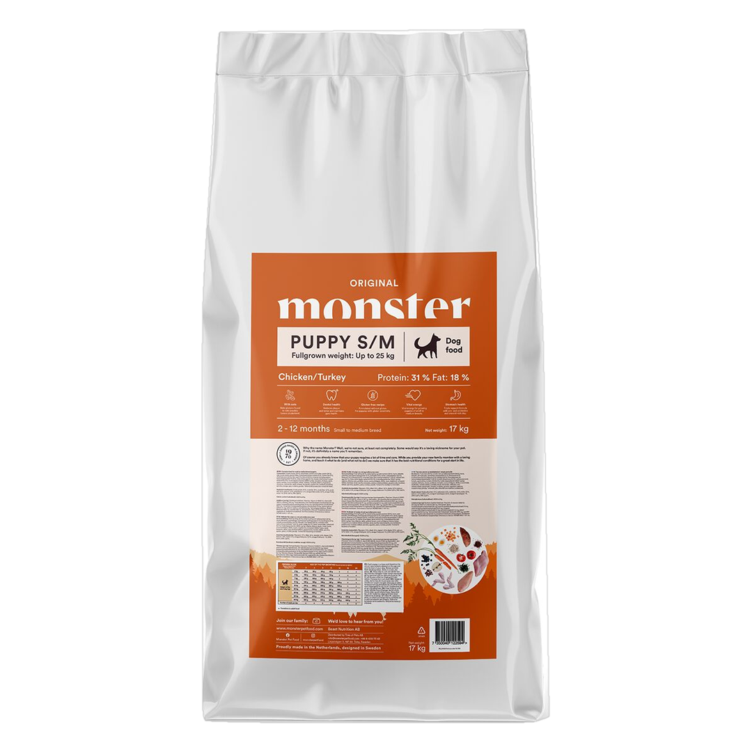 Monster Pet Food Monster Tørrfôr Original Puppy S/M Kylling & Kalkun