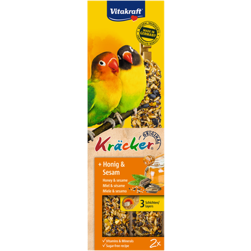 Vitakraft Crackers dvergpapegøye honning og sesam 2-pk.