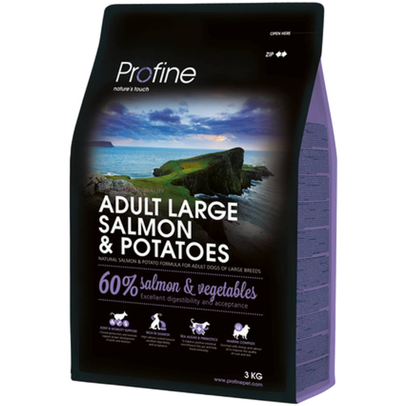 Tørrfôr til hund Adult Large Laks og poteter 3 kg