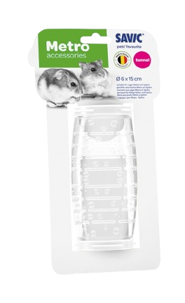 Savic - Spelos Metro Tube Transparent 15 cm - Smådyr - Bur og luftegård - SårpleiePetXL