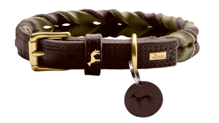 Hunter Hundhalsband Solid Education Duo Olivgrön/Mörkbrun