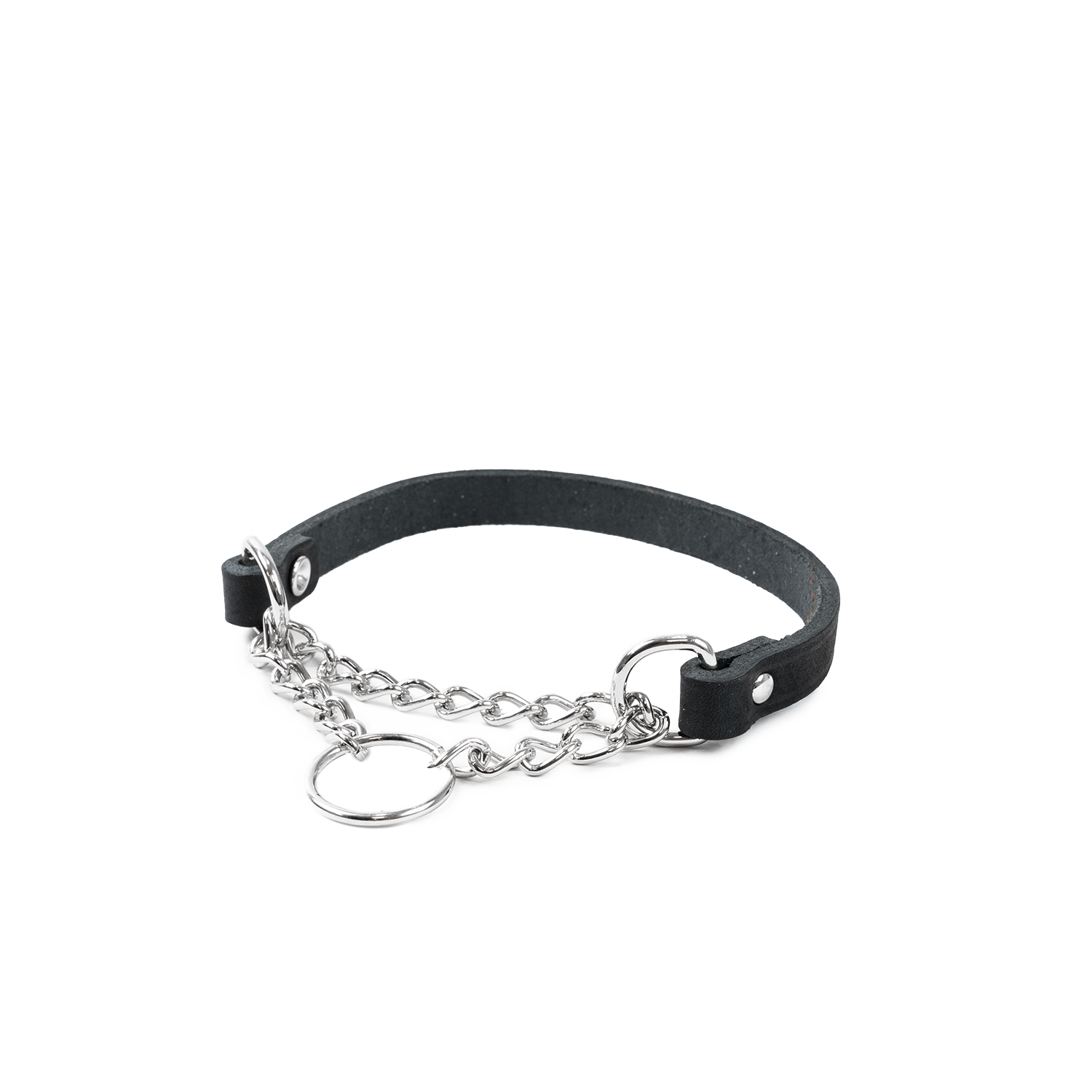 Selected by ZOO Läderhalsband Hera halvstryp Svart