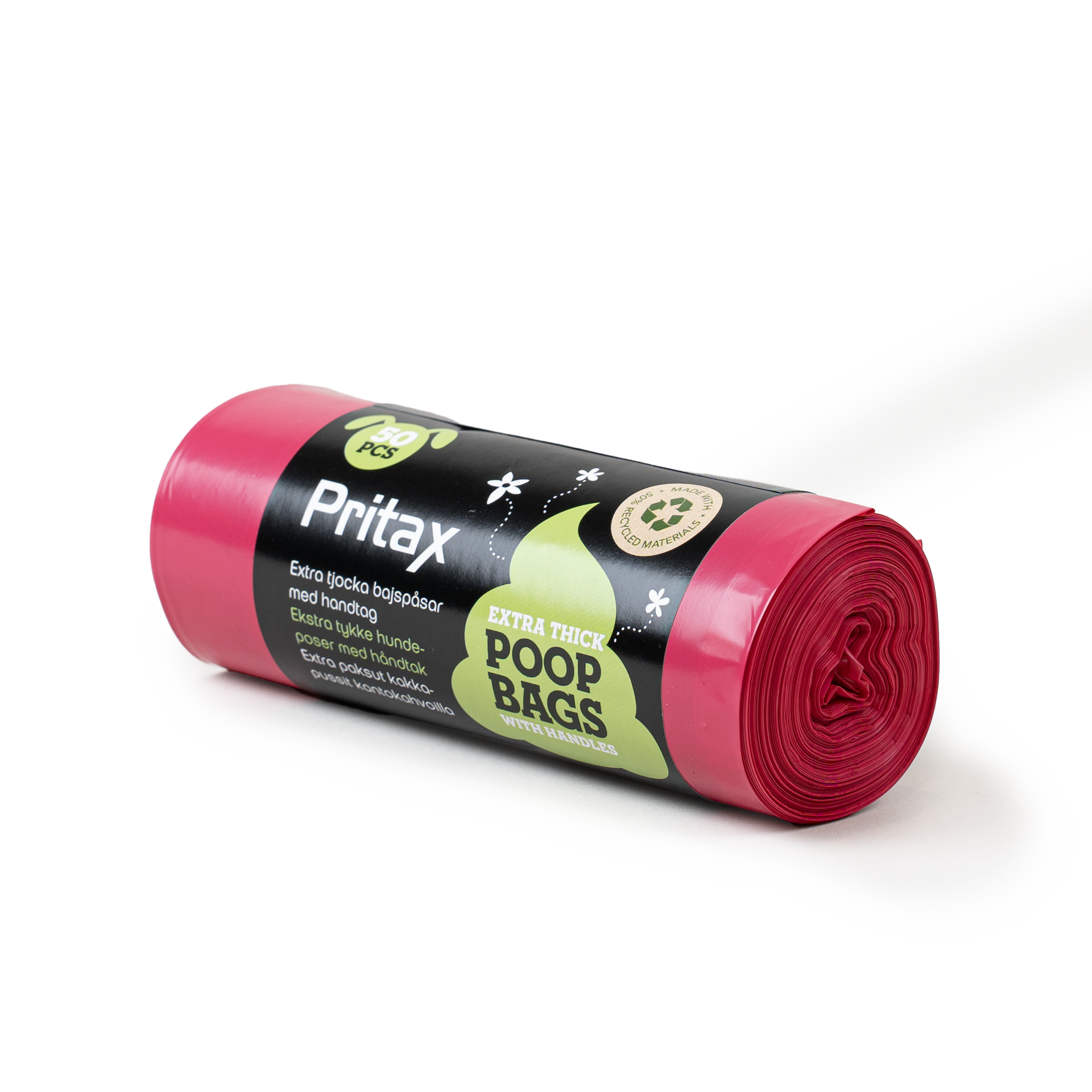 Bæsjeposer Pluto ekstra tykke med håndtak 50-p Rosa