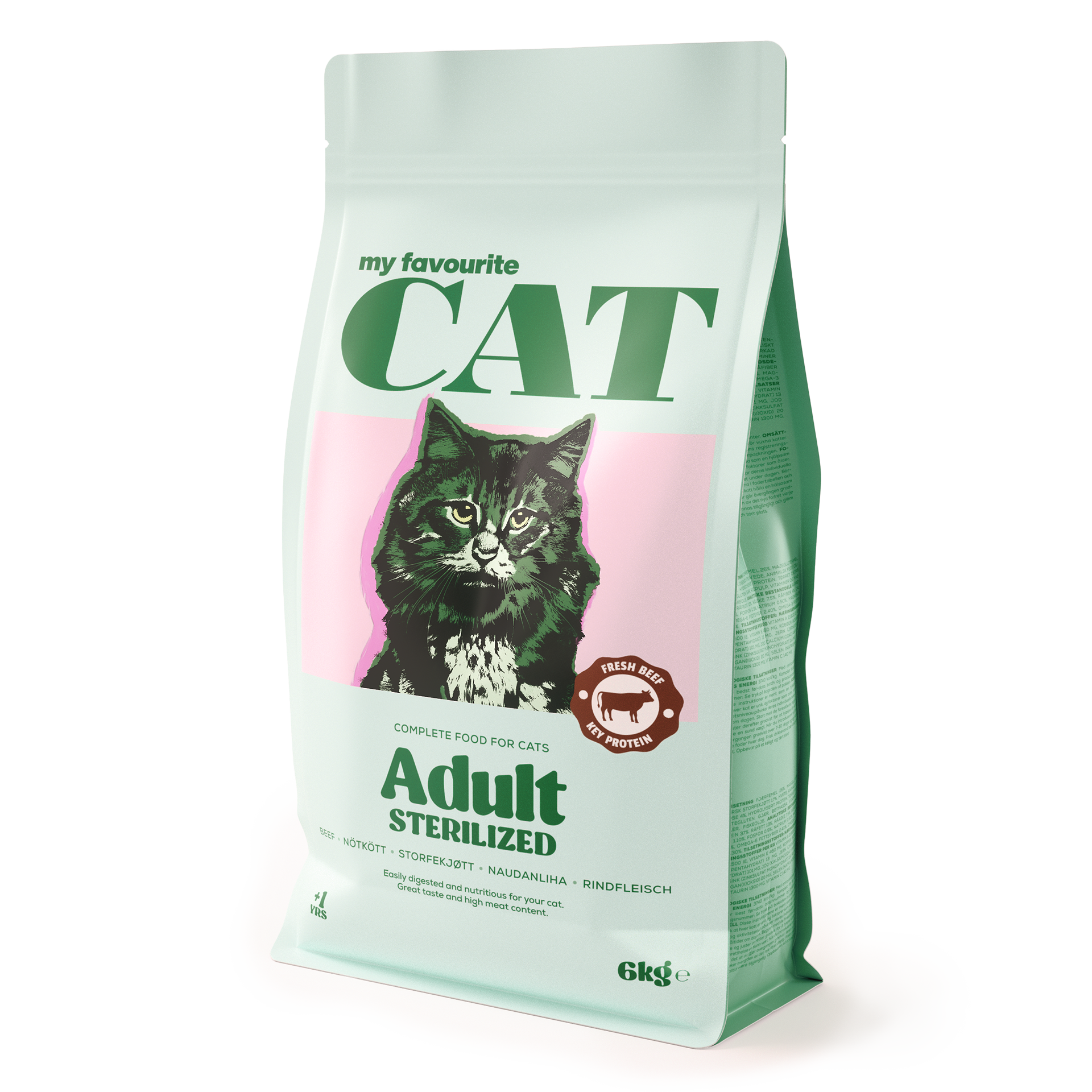 Sterilisert oksekjøtt for voksne katter 6 kg