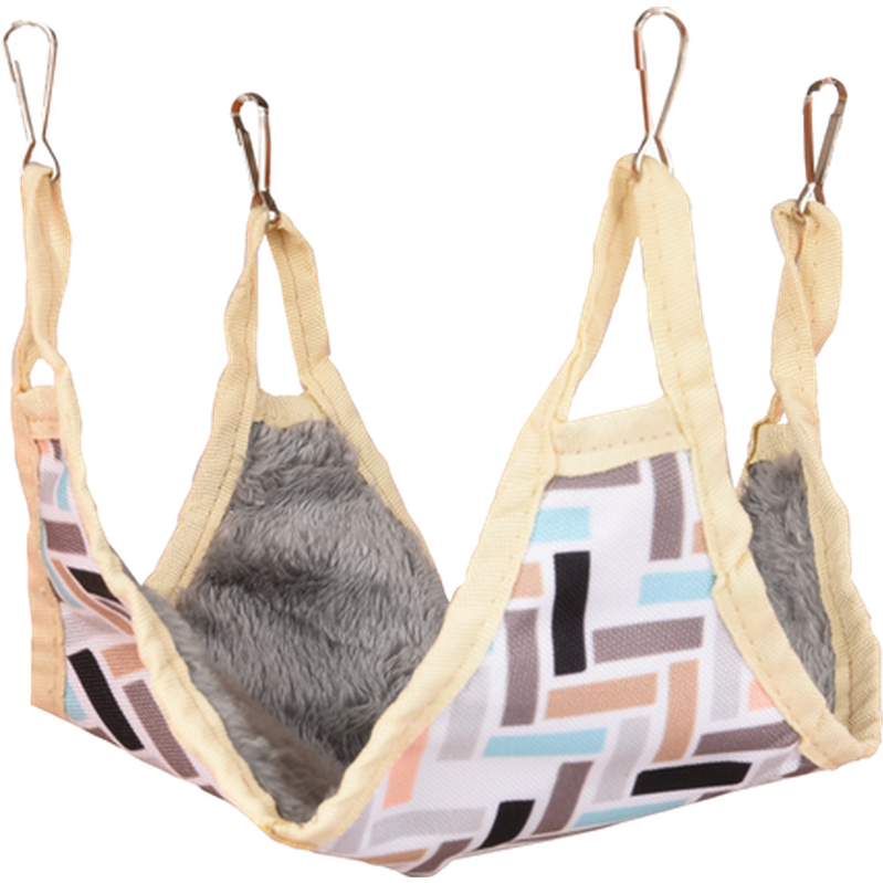 Flamingo - Hamster hengekøye med Clavio-mønster 27x27cm - Smådyr - Bur og luftegård - SårpleiePetXL