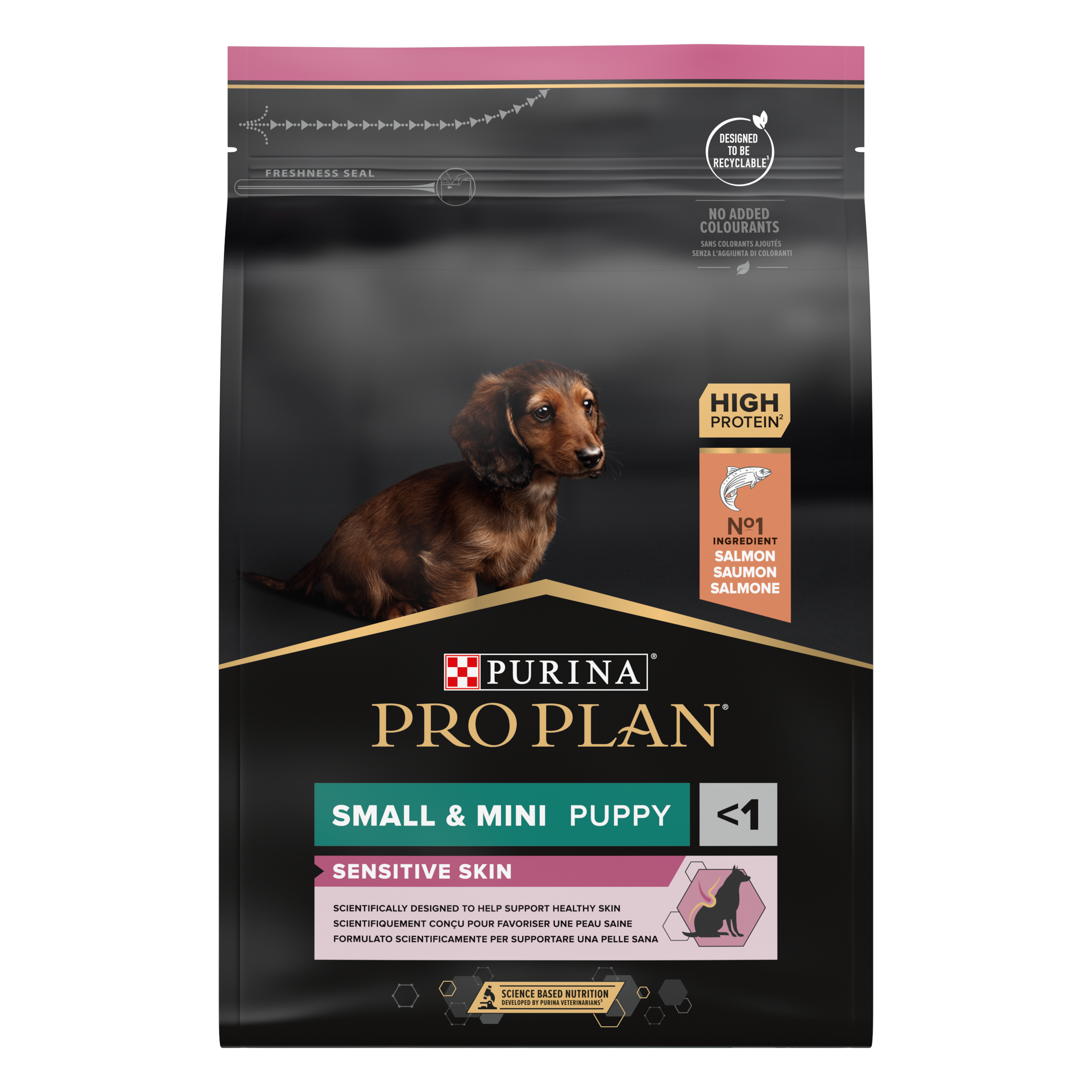 Purina Pro Plan Puppy Sensitive Skin Small & Mini tørrfôr til små og små hunder 3 kg