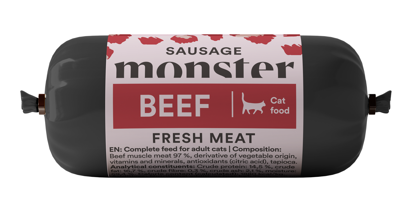 Monster Pet Food Kattepølse Biff 80 g
