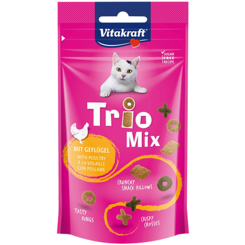 Vitakraft Cat Trio Mix Fjærkre Kattegodbiter Mix 60 g