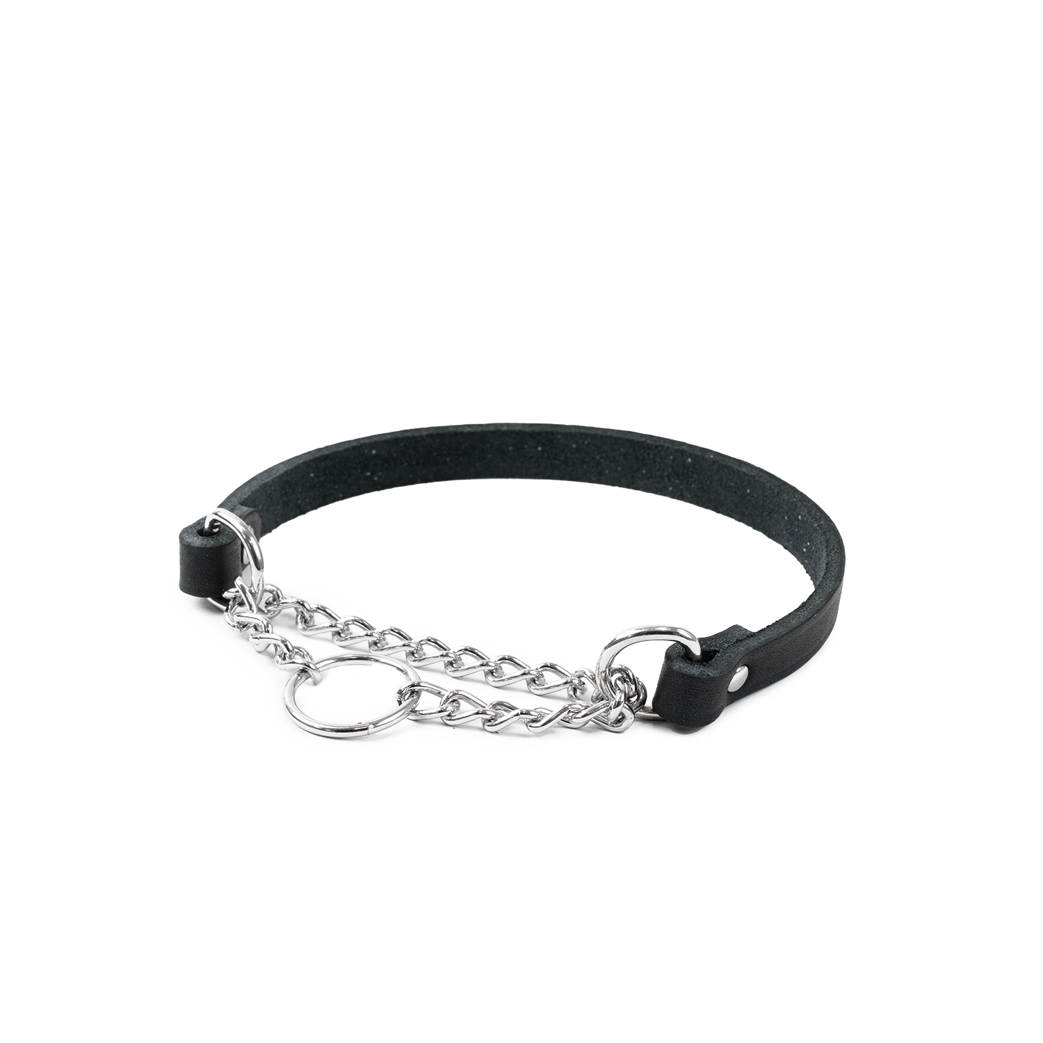 Selected by ZOO Läderhalsband Hera halvstryp Svart
