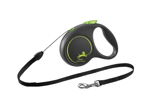 Flexi Rullebånd Svart Design Cord Green