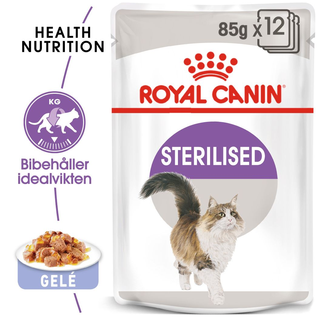 Feline Wet Sterilised Jelly 85 g x 12 stk - porsjonsposer
