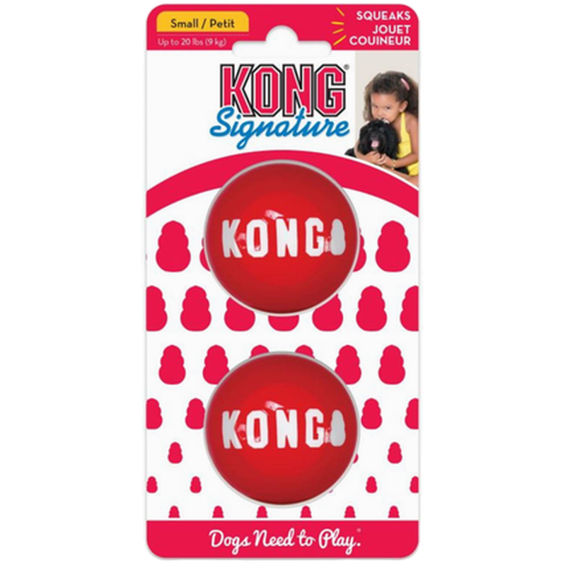 Kong Signature Ball Hundeleketøy 2-pakning Medium 6cm