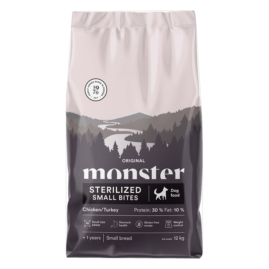 Monster Pet Food Monster Tørrfôr Original Sterilized Small Bites Kylling & Kalkun