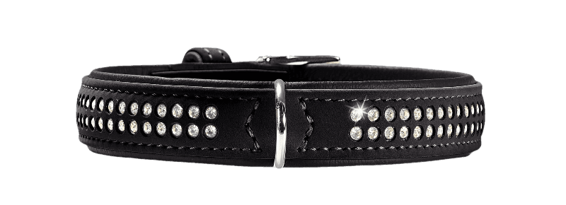 Hundehalsbånd Softie Deluxe kunstskinn Sort XS-S 40cm