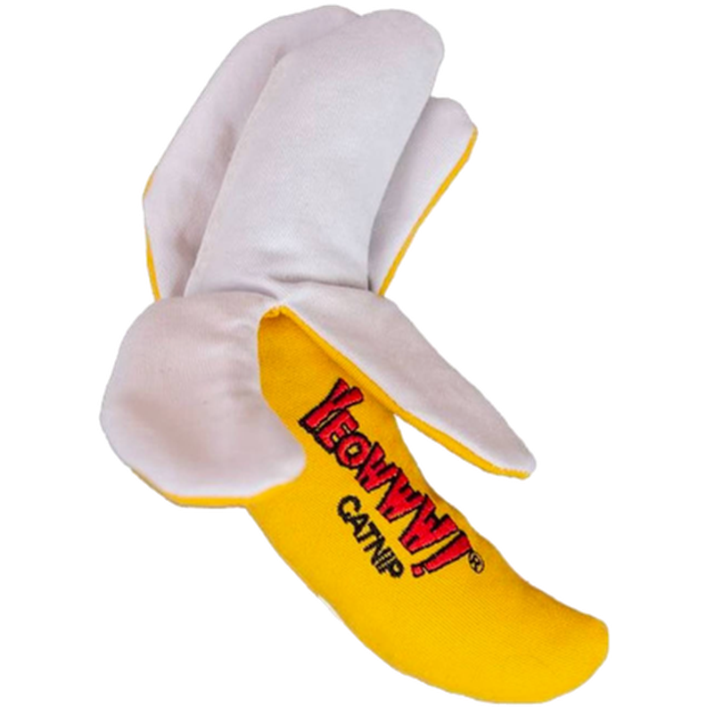 Yeowww! Catnip katteleketøy skrellet banan gul 17 cm