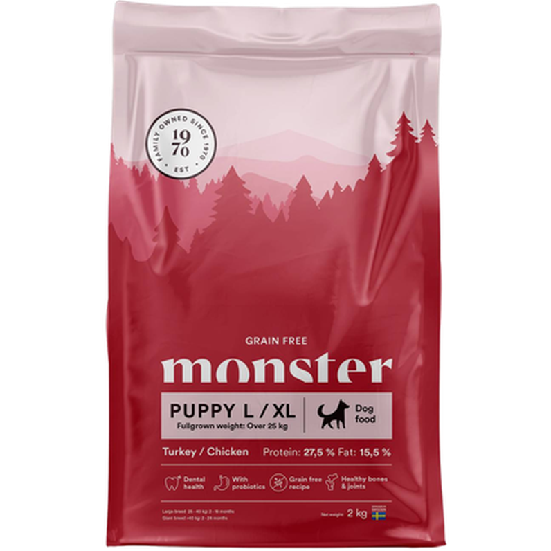 Monster Pet Food Dog Grain Free Puppy L/XL Turkey  Chicken 
​