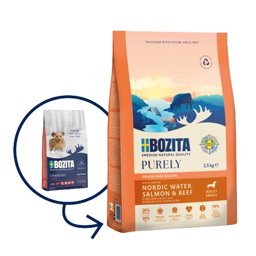 Bozita Hund Purely Adult Small Laks &amp; Oksekjøtt 2,5 kg