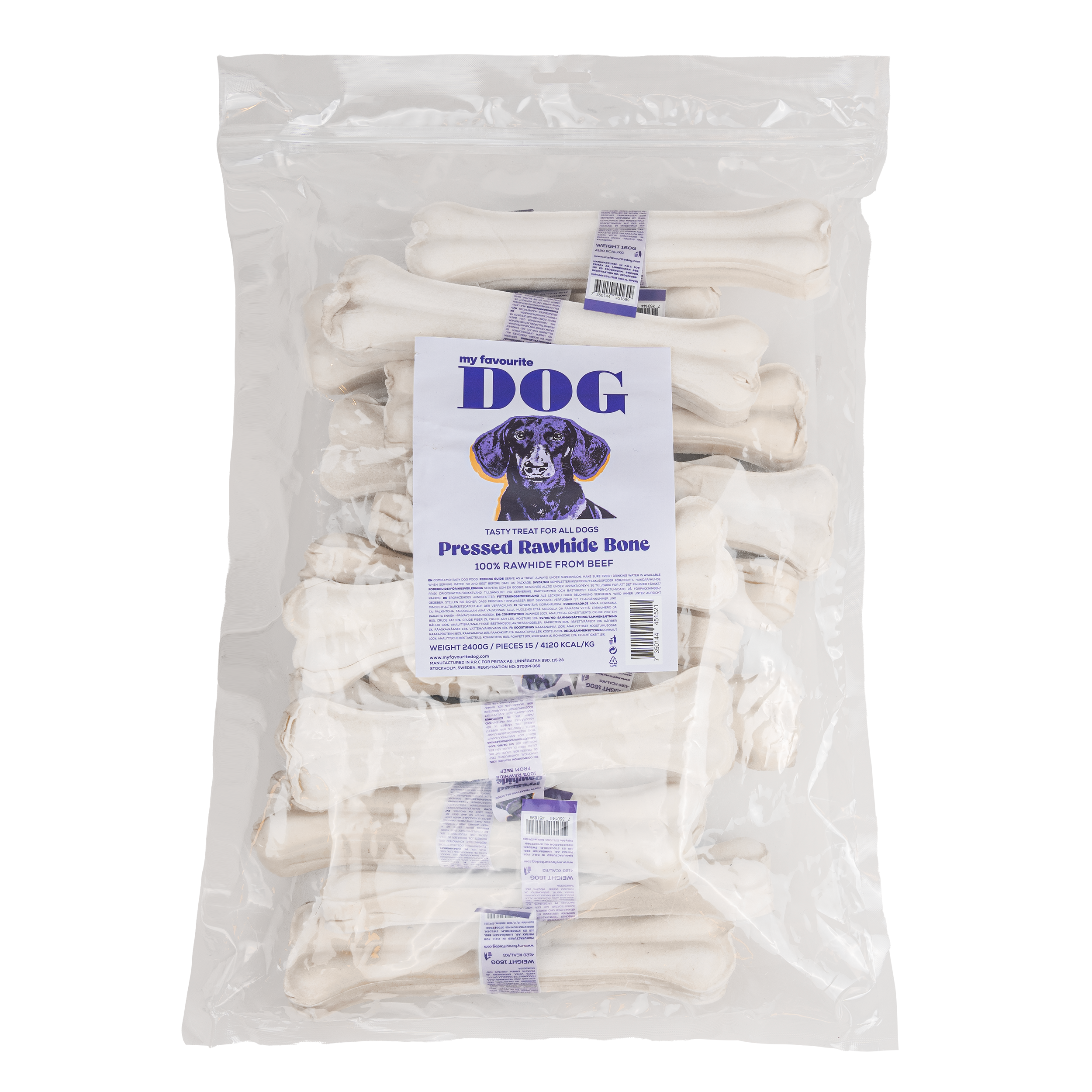 My favourite DOG Presset tyggebein av råhud 21 cm