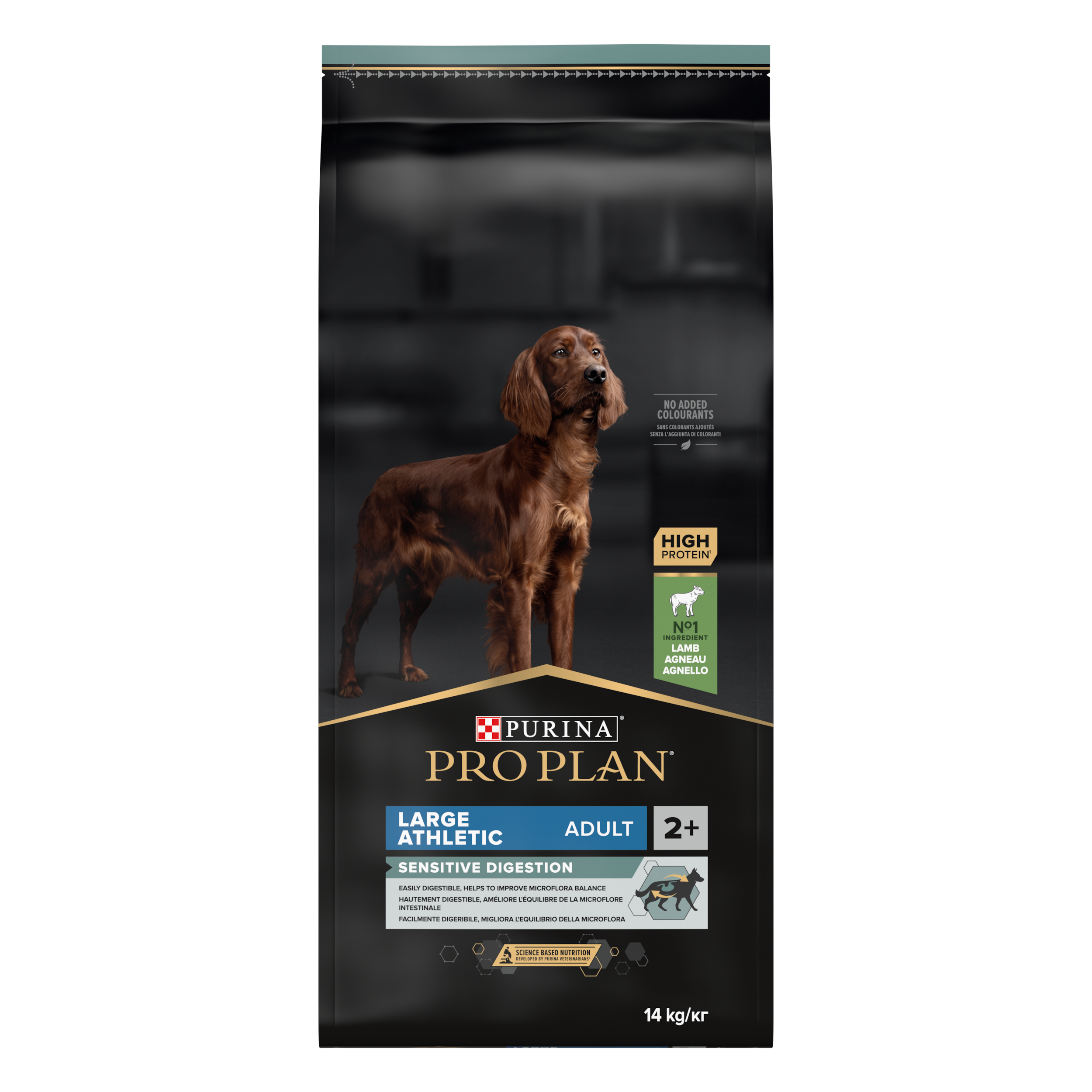 Purina Pro Plan Adult Sensitive Digestion Large Athletic Lamb tørrfôr 14 kg.