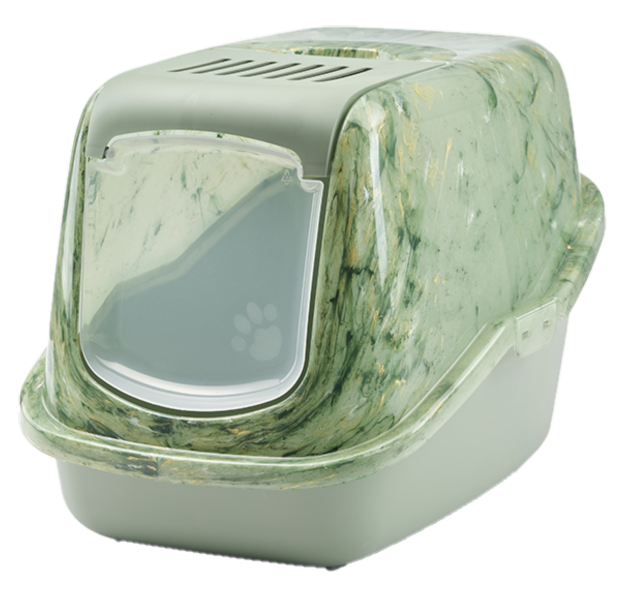 Katteboks Nestor Marble Amazon green-Botanical green 56x39x38cm.