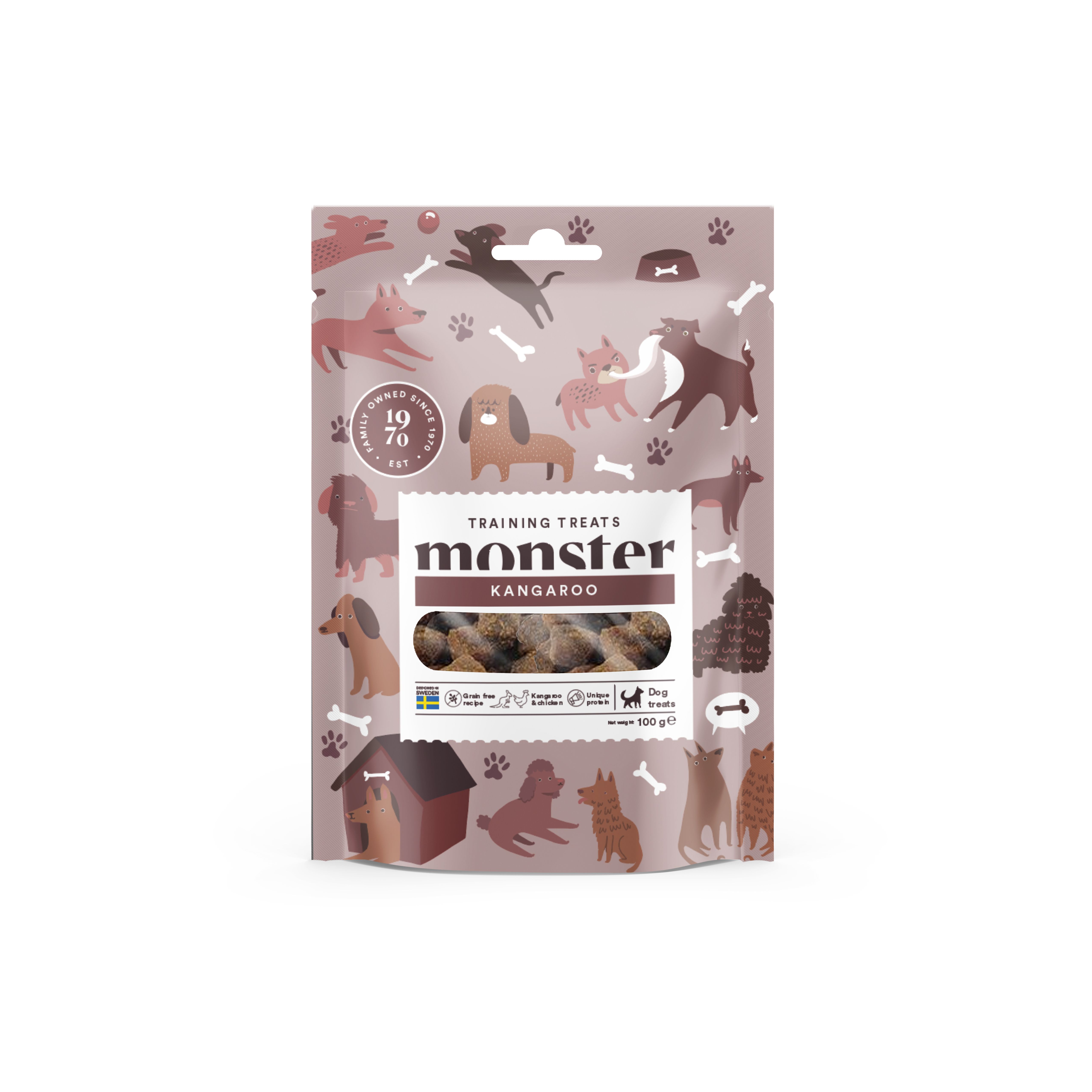 Monster Pet Food Hundetreningsgodbiter Kenguru 100 g