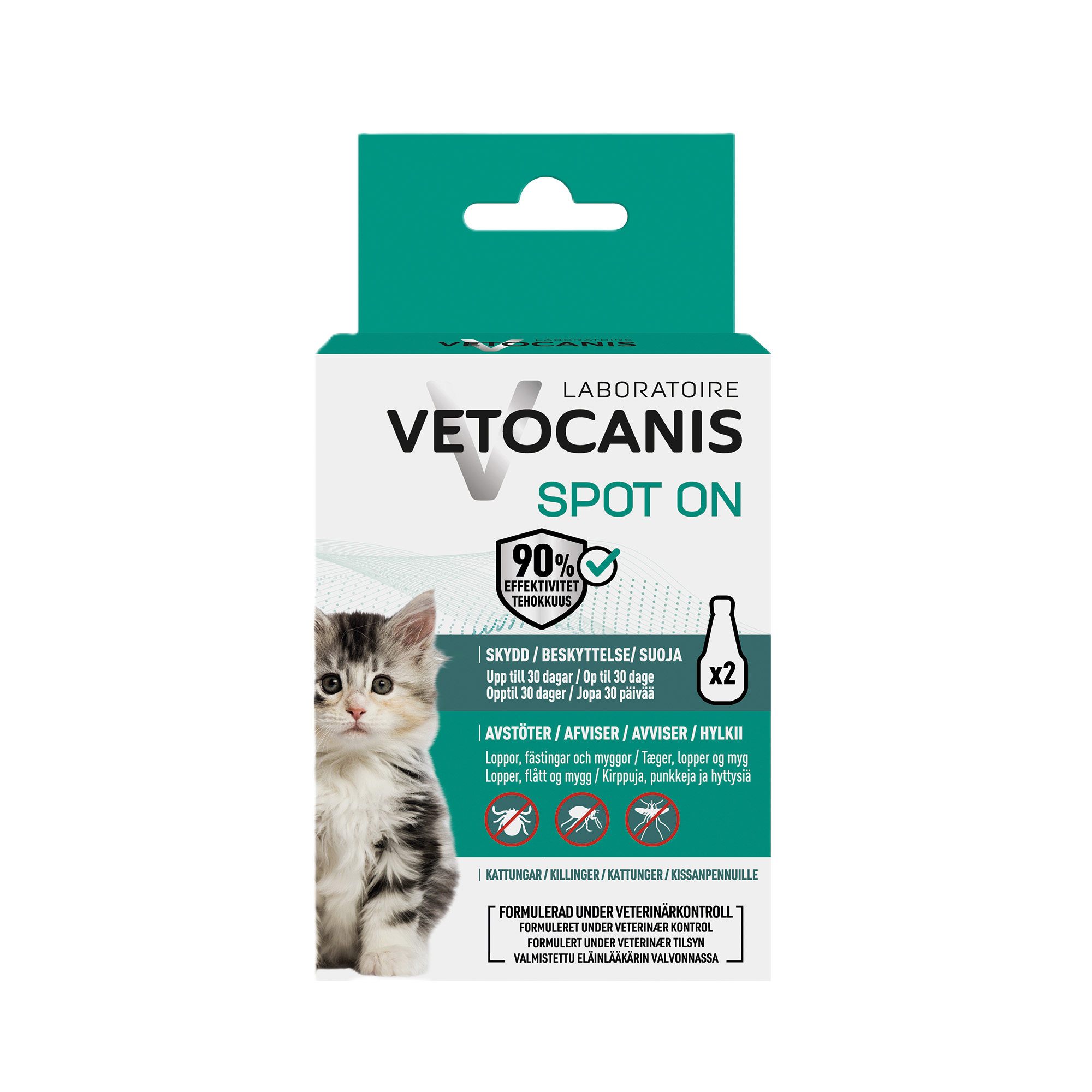 Vetocanis Anti-parasit Spot on Kattunge 2 x 0,6 ml