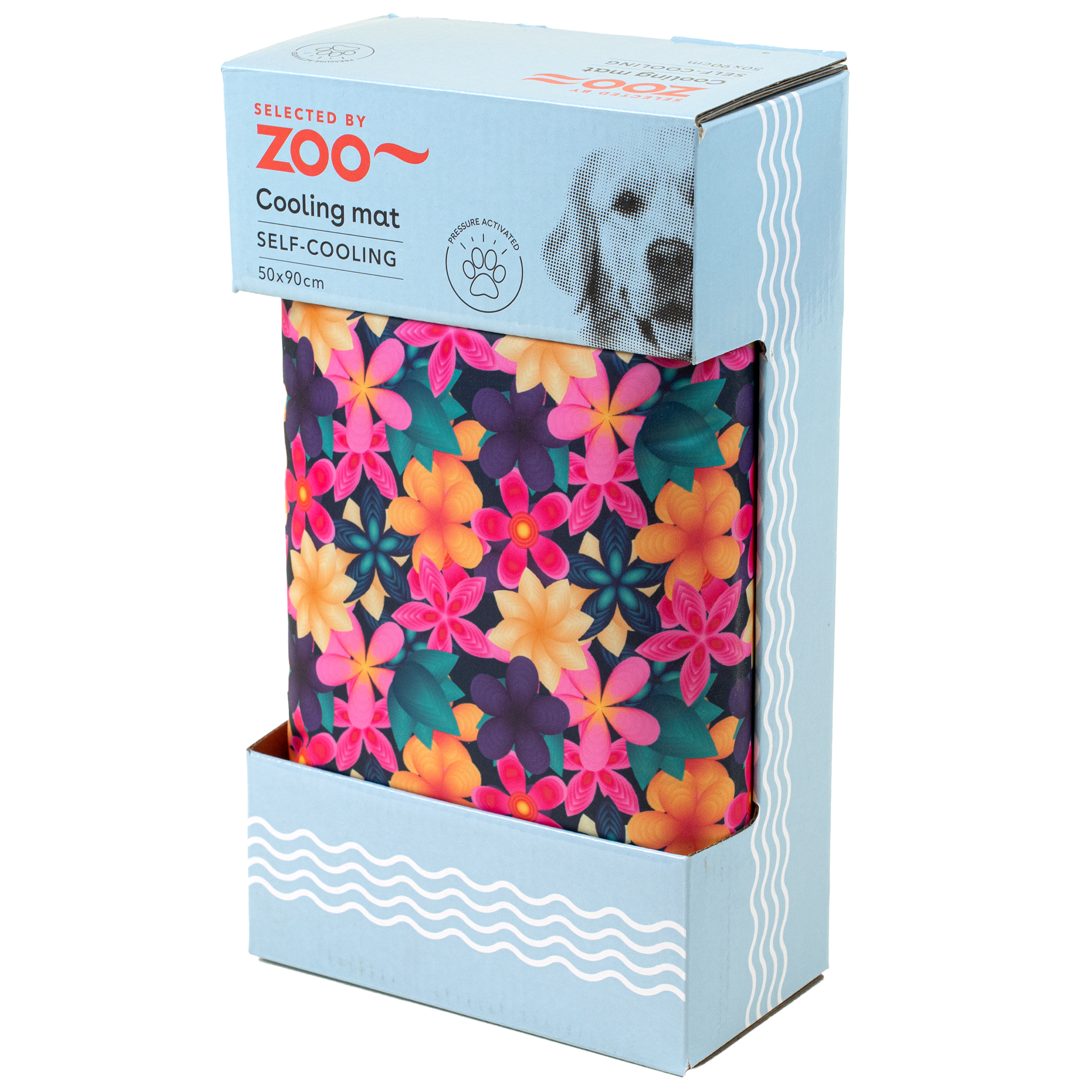 Kjølepute med sommerblomst 90 x 50 cm