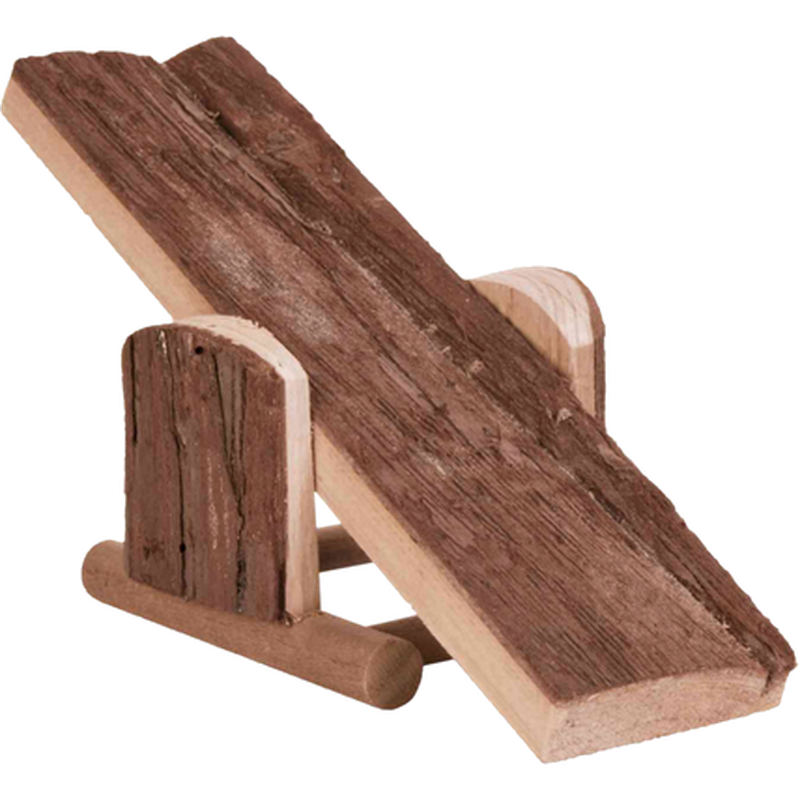 Trixie - Natural Living Seesaw Natural Wood Brun 22 x 7 x 8 cm - Smådyr - Bur og luftegård - SårpleiePetXL