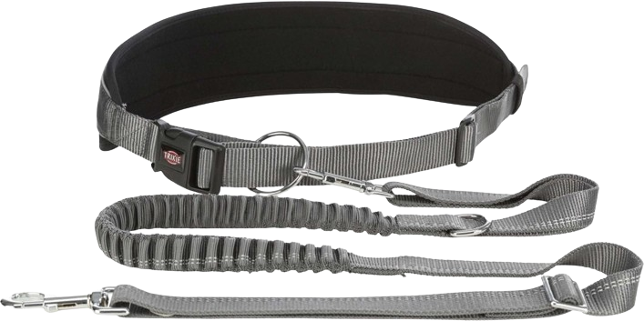 Trixie HandsFree belte med ekspander 75-120/9 cm, bånd 120-150, svart