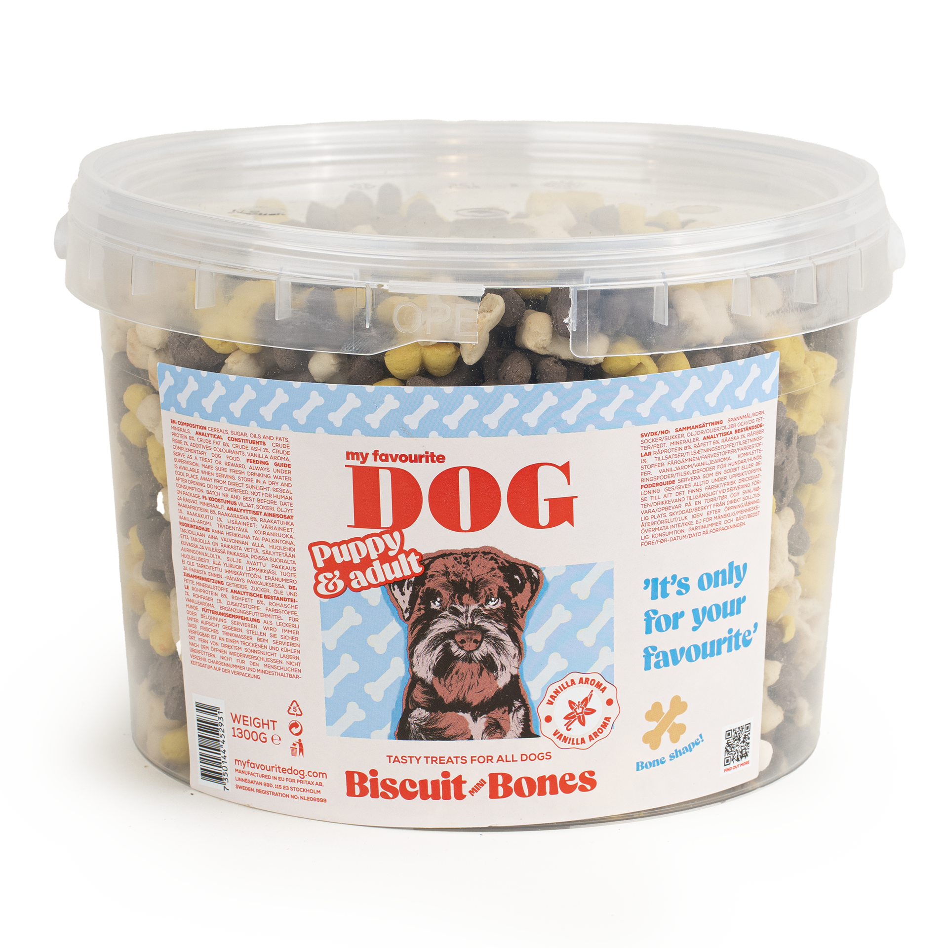 My favourite DOG Kjeks Mini Bones med vanilje 1,3 kg