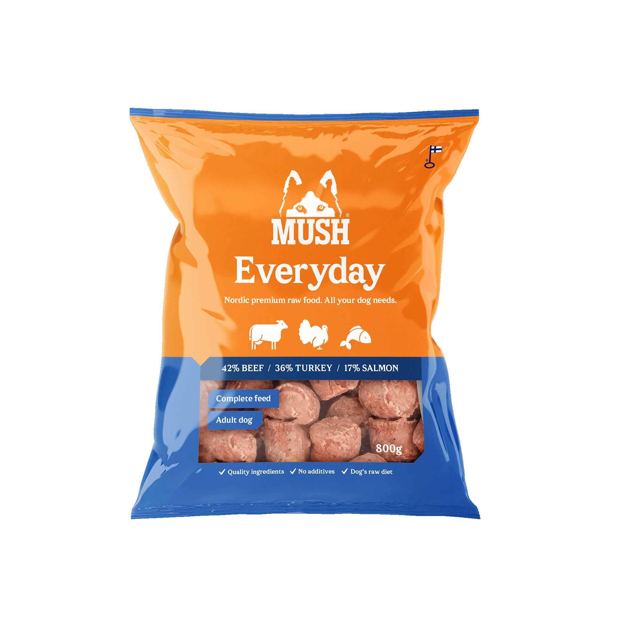 Mush Mush Everyday Blå Oksekjøtt, Kalkun, Laks