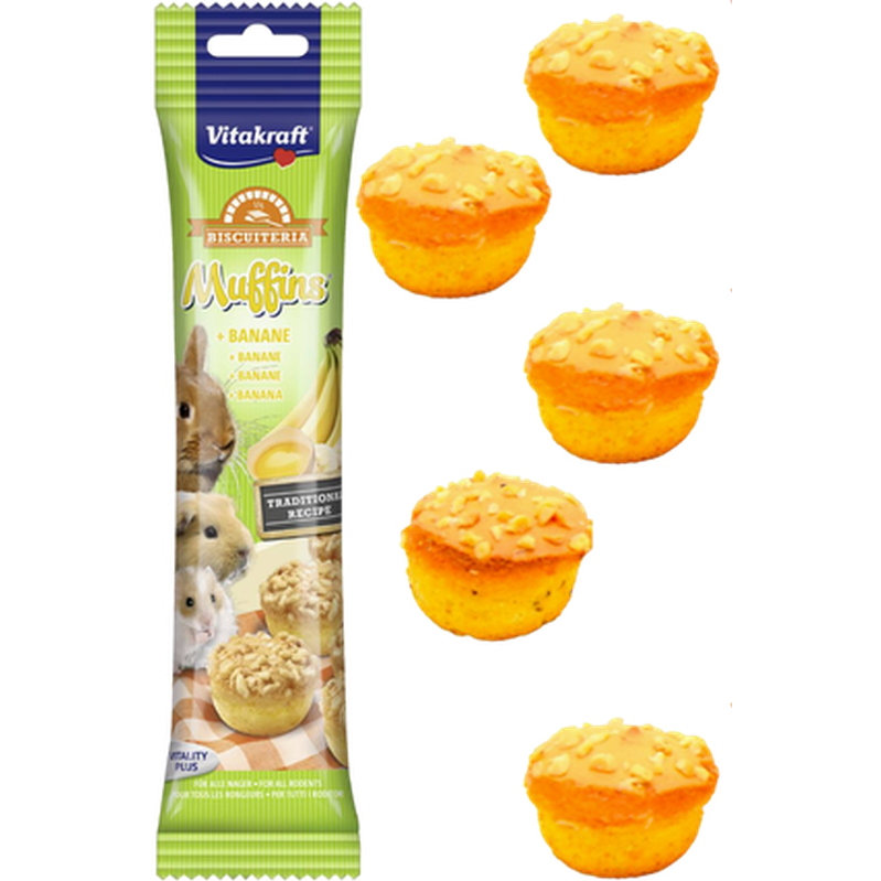 Vitakraft - Gnagermuffins med egg og banan 20 g - Smådyr - SnacksPetXL